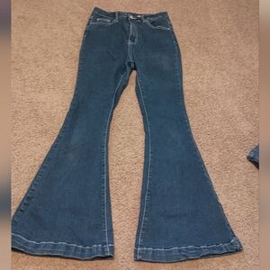 Women's Flared Blue Jeans